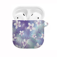 Purple Aloha Hawaiian AirPods Case Tropical Flower Palm Leaf Pattern LT19 Purple - Polynesian Pride
