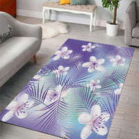 Purple Aloha Hawaiian Area Rug Tropical Flower Palm Leaf Pattern LT19 - Polynesian Pride