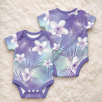 Purple Aloha Hawaiian Baby Onesie Tropical Flower Palm Leaf Pattern LT19 - Polynesian Pride