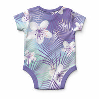 Purple Aloha Hawaiian Baby Onesie Tropical Flower Palm Leaf Pattern LT19 - Polynesian Pride