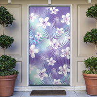 Purple Aloha Hawaiian Door Cover Tropical Flower Palm Leaf Pattern LT19 Purple - Polynesian Pride