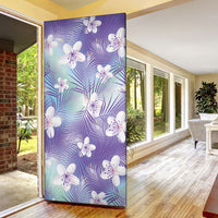 Purple Aloha Hawaiian Door Cover Tropical Flower Palm Leaf Pattern LT19 - Polynesian Pride
