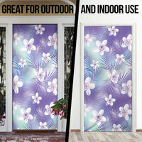 Purple Aloha Hawaiian Door Cover Tropical Flower Palm Leaf Pattern LT19 - Polynesian Pride