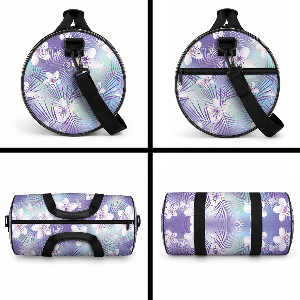 Purple Aloha Hawaiian Duffle Bag Tropical Flower Palm Leaf Pattern LT19 - Polynesian Pride
