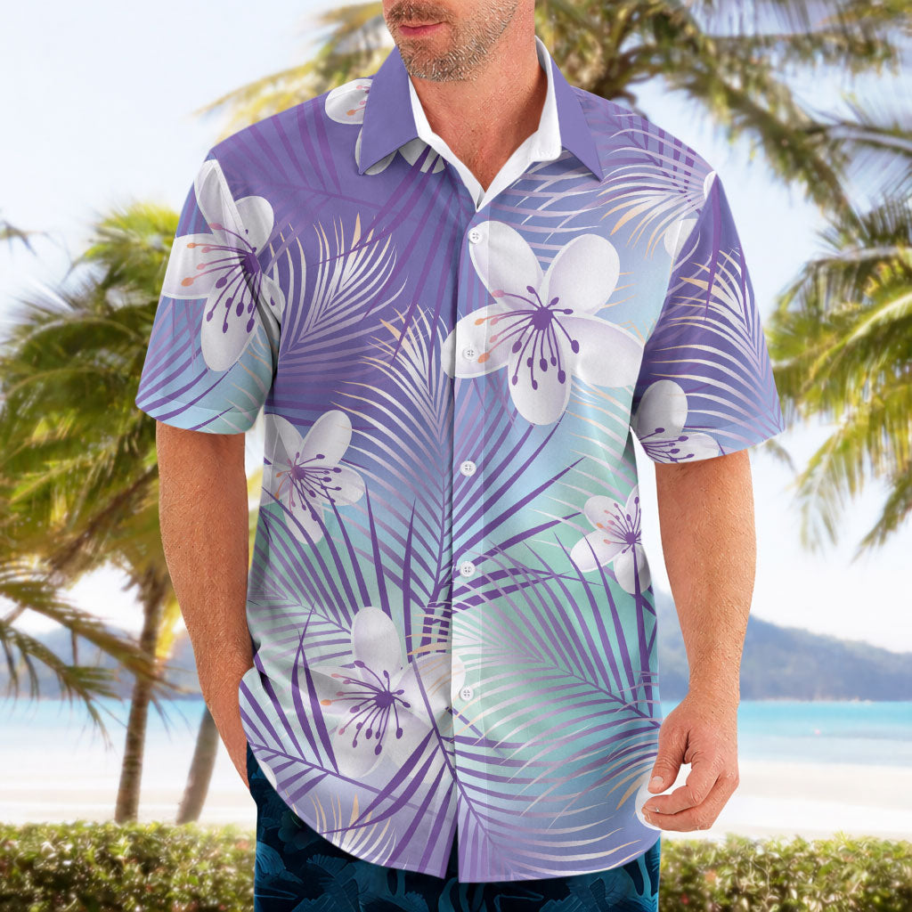 Purple Aloha Hawaiian Hawaiian Shirt Tropical Flower Palm Leaf Pattern LT19 - Polynesian Pride