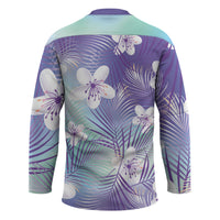 Purple Aloha Hawaiian Hockey Jersey Tropical Flower Palm Leaf Pattern LT19 - Polynesian Pride