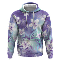 Purple Aloha Hawaiian Hoodie Tropical Flower Palm Leaf Pattern LT19 Pullover Hoodie Purple - Polynesian Pride