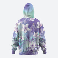 Purple Aloha Hawaiian Hoodie Tropical Flower Palm Leaf Pattern LT19 - Polynesian Pride