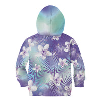 Purple Aloha Hawaiian Kid Hoodie Tropical Flower Palm Leaf Pattern LT19 - Polynesian Pride