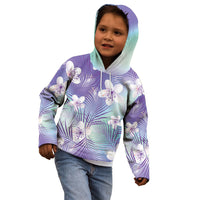 Purple Aloha Hawaiian Kid Hoodie Tropical Flower Palm Leaf Pattern LT19 - Polynesian Pride