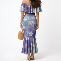 Purple Aloha Hawaiian Mermaid Dress Tropical Flower Palm Leaf Pattern LT19 - Polynesian Pride