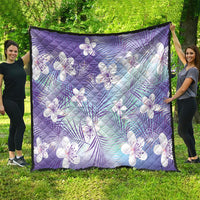 Purple Aloha Hawaiian Quilt Tropical Flower Palm Leaf Pattern LT19 - Polynesian Pride