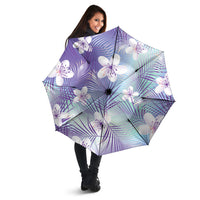 Purple Aloha Hawaiian Umbrella Tropical Flower Palm Leaf Pattern LT19 - Polynesian Pride