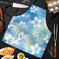 Blue Aloha Hawaiian Apron Tropical Flower Palm Leaf Pattern LT19 Blue - Polynesian Pride