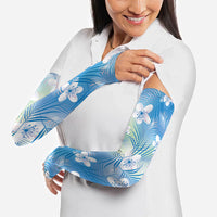 Blue Aloha Hawaiian Arm Sleeves Tropical Flower Palm Leaf Pattern LT19 - Polynesian Pride