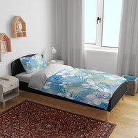 Blue Aloha Hawaiian Bedding Set Tropical Flower Palm Leaf Pattern LT19 - Polynesian Pride