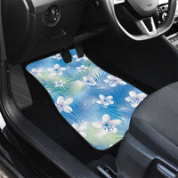 Blue Aloha Hawaiian Car Mats Tropical Flower Palm Leaf Pattern LT19 - Polynesian Pride