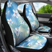 Blue Aloha Hawaiian Car Seat Cover Tropical Flower Palm Leaf Pattern LT19 - Polynesian Pride