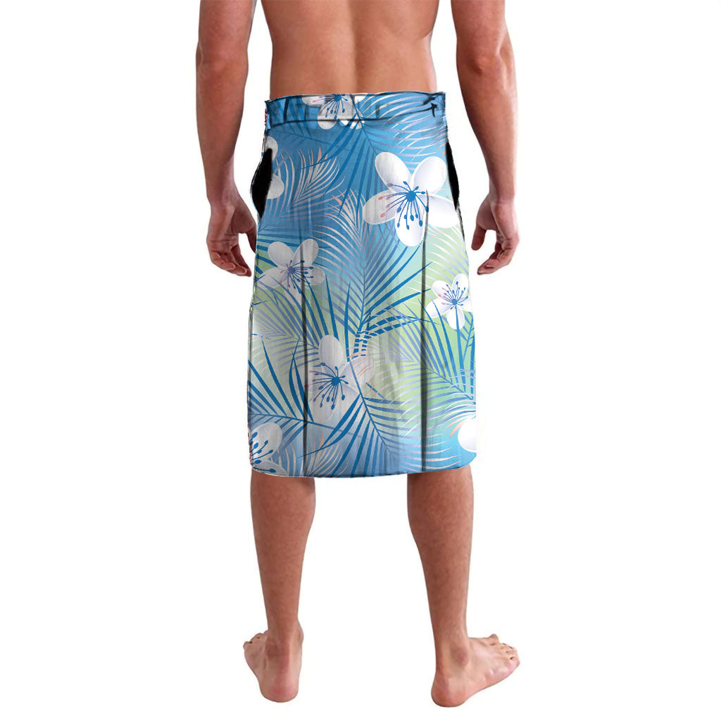 Blue Aloha Hawaiian Lavalava Tropical Flower Palm Leaf Pattern LT19 - Polynesian Pride