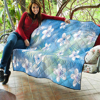 Blue Aloha Hawaiian Quilt Tropical Flower Palm Leaf Pattern LT19 - Polynesian Pride