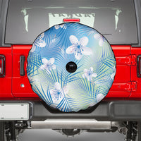 Blue Aloha Hawaiian Spare Tire Cover Tropical Flower Palm Leaf Pattern LT19 - Polynesian Pride