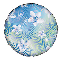 Blue Aloha Hawaiian Spare Tire Cover Tropical Flower Palm Leaf Pattern LT19 - Polynesian Pride
