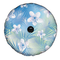 Blue Aloha Hawaiian Spare Tire Cover Tropical Flower Palm Leaf Pattern LT19 - Polynesian Pride