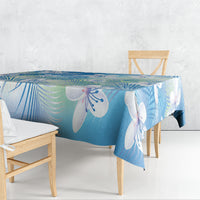 Blue Aloha Hawaiian Tablecloth Tropical Flower Palm Leaf Pattern LT19 - Polynesian Pride