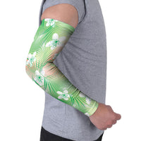 Green Aloha Hawaiian Arm Sleeves Tropical Flower Palm Leaf Pattern LT19 - Polynesian Pride