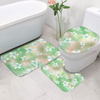 Green Aloha Hawaiian Bathroom Set Tropical Flower Palm Leaf Pattern LT19 - Polynesian Pride