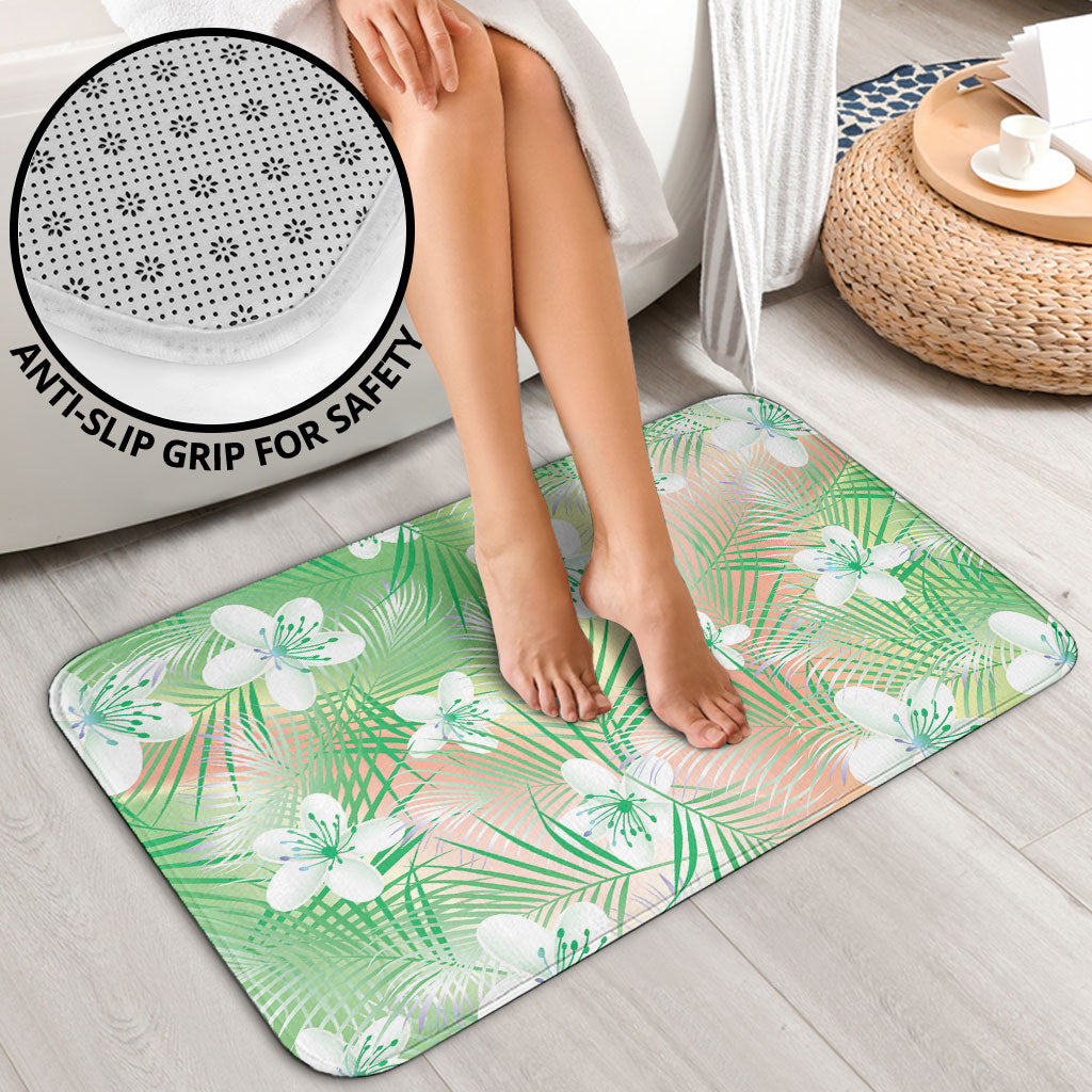 Green Aloha Hawaiian Bathroom Set Tropical Flower Palm Leaf Pattern LT19 - Polynesian Pride