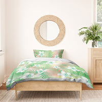 Green Aloha Hawaiian Bedding Set Tropical Flower Palm Leaf Pattern LT19 - Polynesian Pride