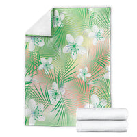 Green Aloha Hawaiian Blanket Tropical Flower Palm Leaf Pattern LT19 - Polynesian Pride