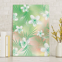Green Aloha Hawaiian Canvas Wall Art Tropical Flower Palm Leaf Pattern LT19 Without Frame Green - Polynesian Pride