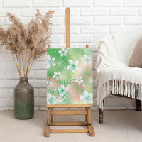Green Aloha Hawaiian Canvas Wall Art Tropical Flower Palm Leaf Pattern LT19 - Polynesian Pride