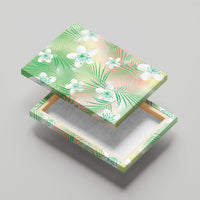 Green Aloha Hawaiian Canvas Wall Art Tropical Flower Palm Leaf Pattern LT19 - Polynesian Pride