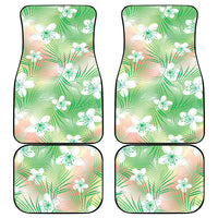 Green Aloha Hawaiian Car Mats Tropical Flower Palm Leaf Pattern LT19 - Polynesian Pride