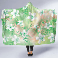 Green Aloha Hawaiian Hooded Blanket Tropical Flower Palm Leaf Pattern LT19 One Size Green - Polynesian Pride