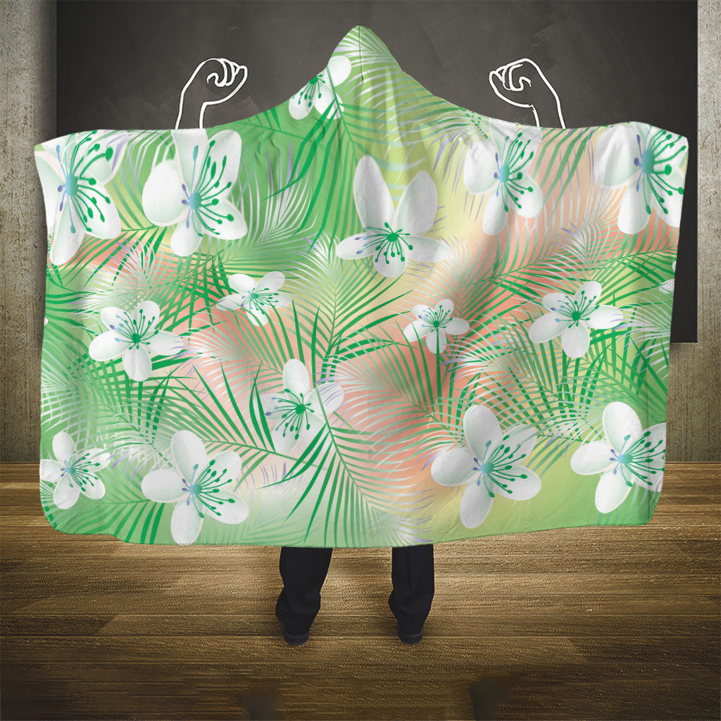 Green Aloha Hawaiian Hooded Blanket Tropical Flower Palm Leaf Pattern LT19 - Polynesian Pride