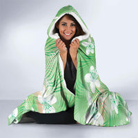 Green Aloha Hawaiian Hooded Blanket Tropical Flower Palm Leaf Pattern LT19 - Polynesian Pride
