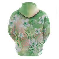 Green Aloha Hawaiian Hoodie Tropical Flower Palm Leaf Pattern LT19 - Polynesian Pride