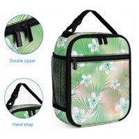 Green Aloha Hawaiian Lunch Bag Tropical Flower Palm Leaf Pattern LT19 - Polynesian Pride