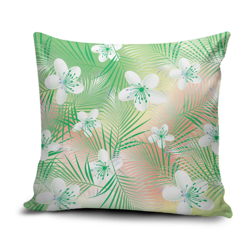 Green Aloha Hawaiian Pillow Cover Tropical Flower Palm Leaf Pattern LT19 Green - Polynesian Pride