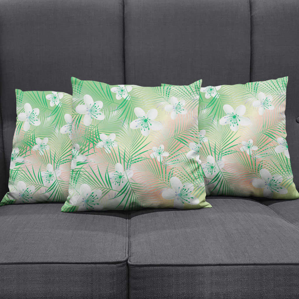 Green Aloha Hawaiian Pillow Cover Tropical Flower Palm Leaf Pattern LT19 - Polynesian Pride
