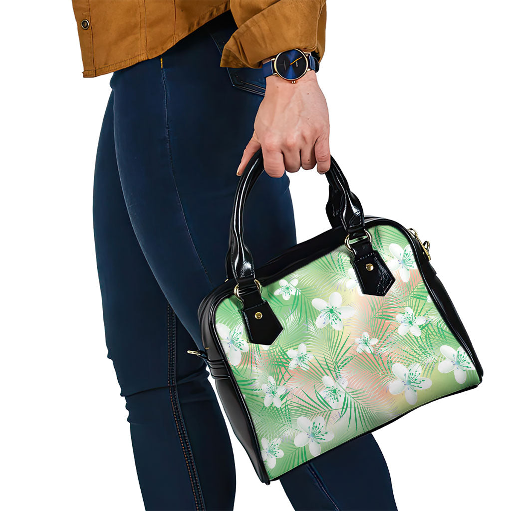 Green Aloha Hawaiian Shoulder Handbag Tropical Flower Palm Leaf Pattern LT19 - Polynesian Pride