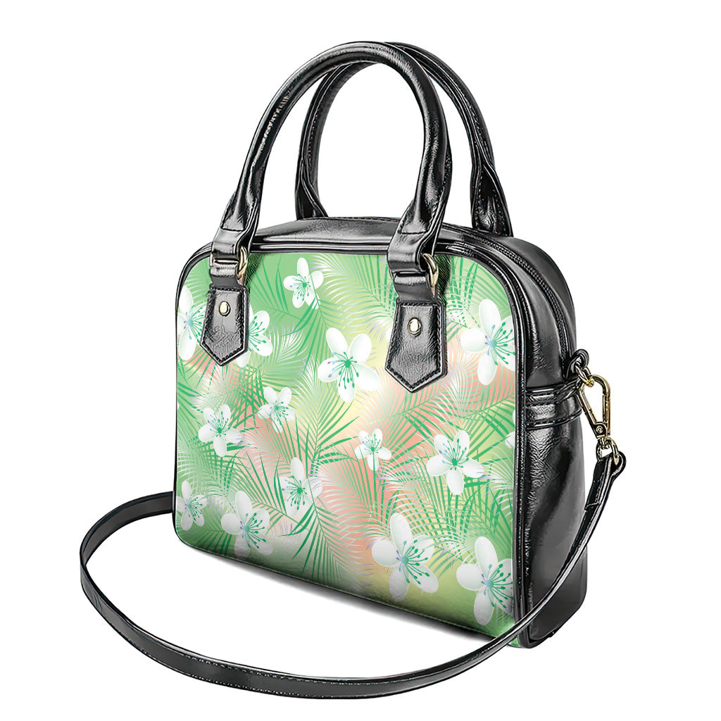 Green Aloha Hawaiian Shoulder Handbag Tropical Flower Palm Leaf Pattern LT19 - Polynesian Pride