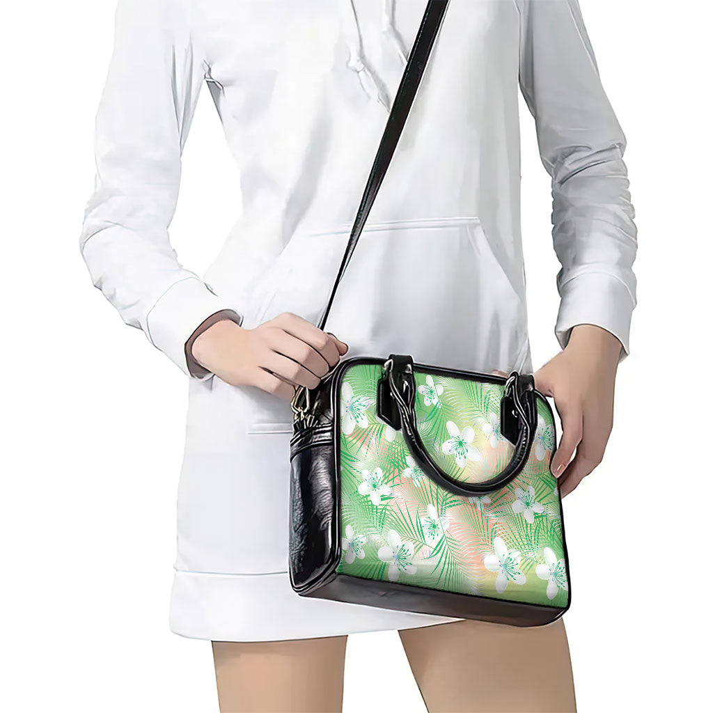 Green Aloha Hawaiian Shoulder Handbag Tropical Flower Palm Leaf Pattern LT19 - Polynesian Pride