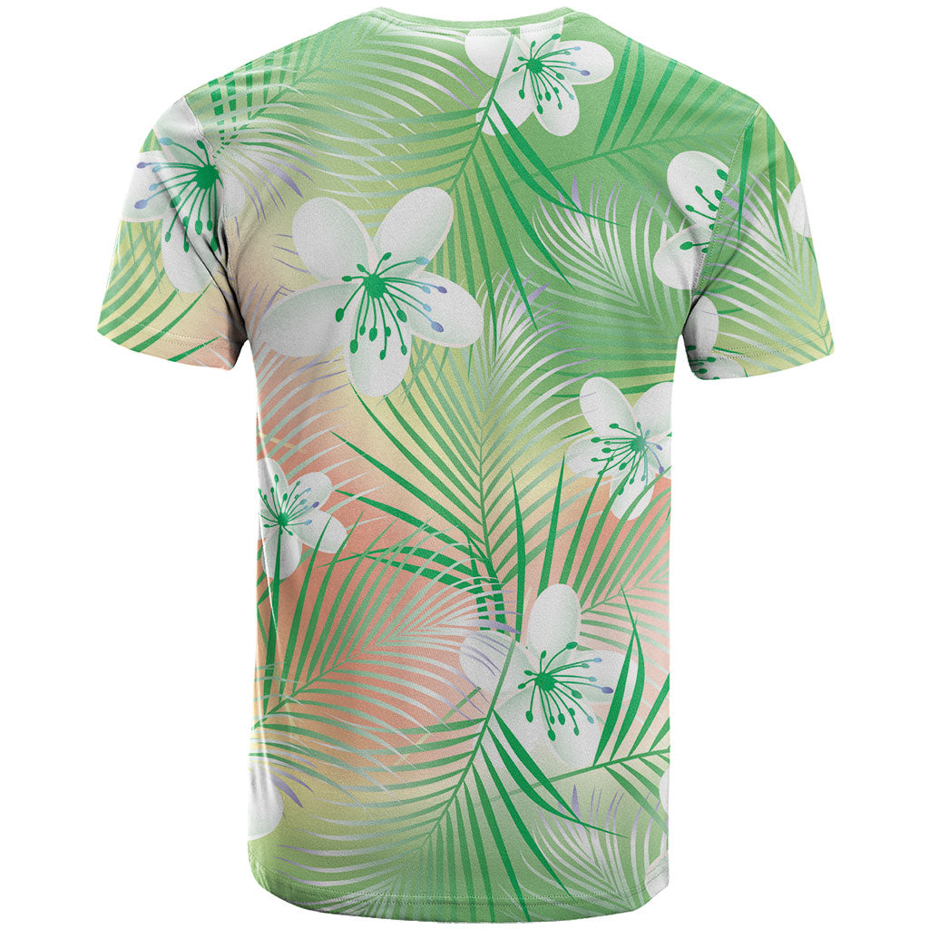 Green Aloha Hawaiian T Shirt Tropical Flower Palm Leaf Pattern LT19 - Polynesian Pride
