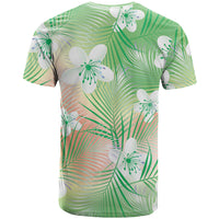 Green Aloha Hawaiian T Shirt Tropical Flower Palm Leaf Pattern LT19 - Polynesian Pride