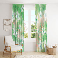 Green Aloha Hawaiian Window Curtain Tropical Flower Palm Leaf Pattern LT19 - Polynesian Pride